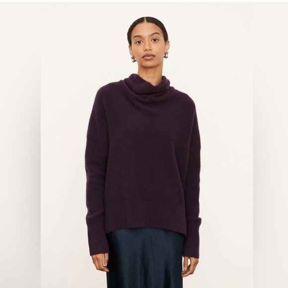 Vince Women's Black Cashmere & Virgin Wool Cowl Neck Long Sleeve Sweater M - Picture 8 of 10